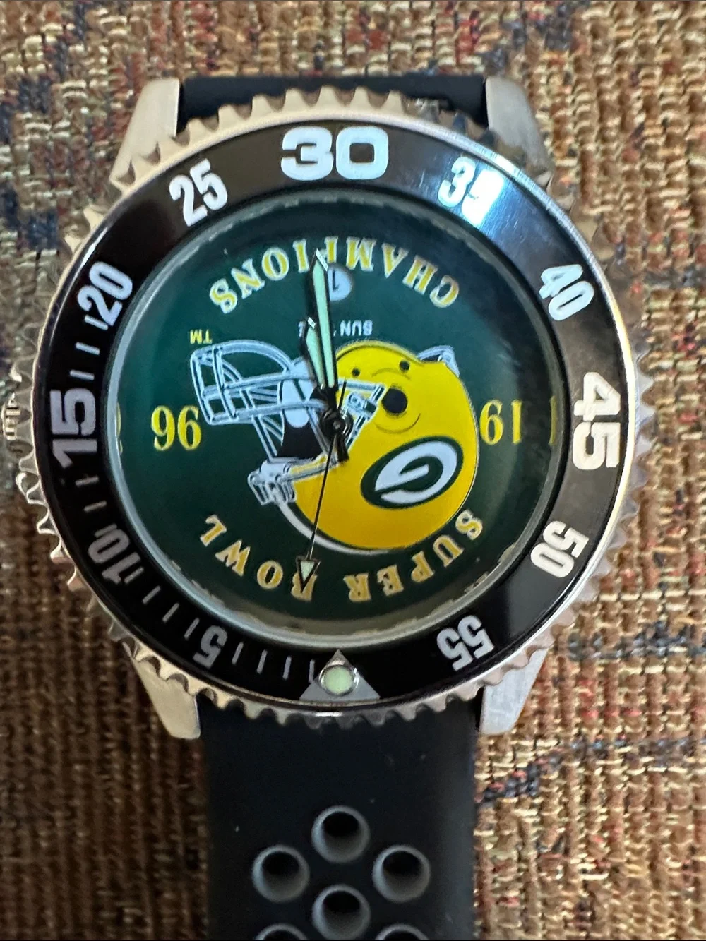 Green Bay Packers 1996 Super Bowl Champions Watch - Green/Yellow 40mm case size